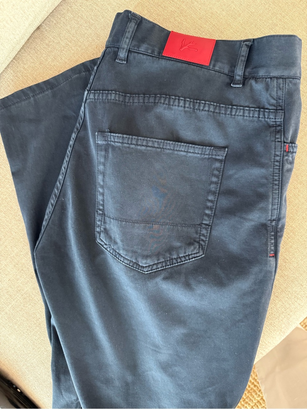 Isaia Navy Cotton Chinos